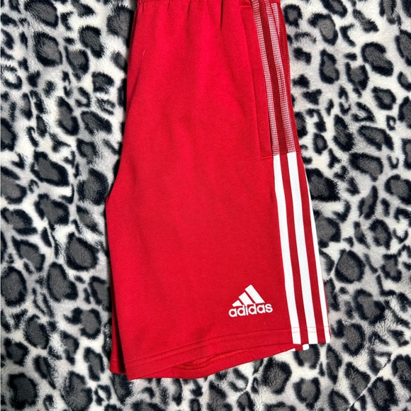 Adidas Red Shorts with White Stripes - Picture 1 of 1